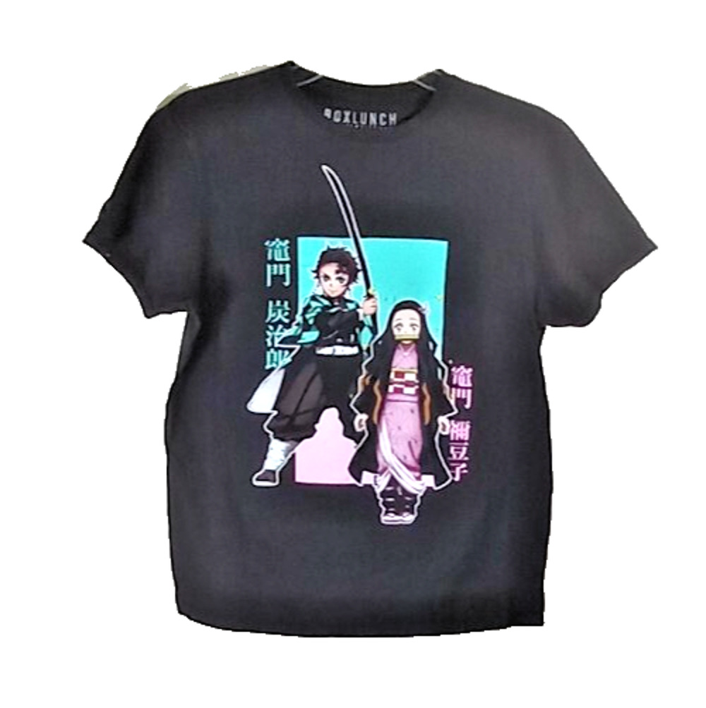 Demon Slayer T-Shirt Girls Medium Black Anime Cartoon Kimetsu No Yaiba Box Lunch